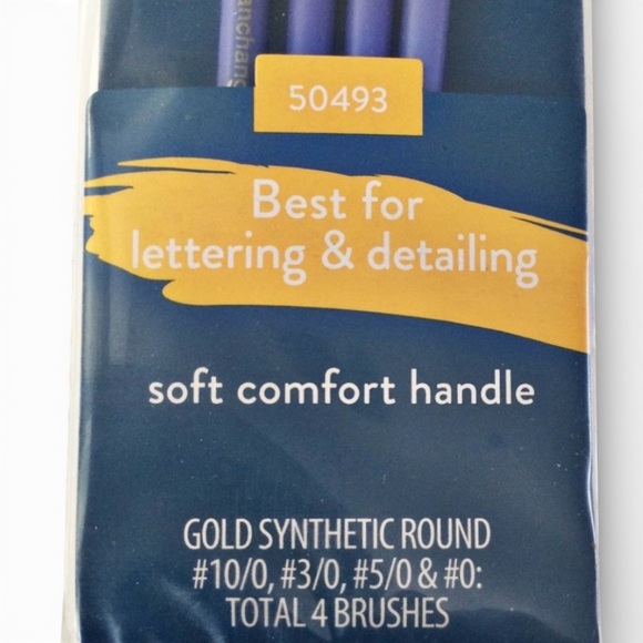 HELLO HOBBY Premium Detail Paint Brush Set 4 Pack, Synthetic, Comfort Grip - NWT - Picture 3 of 9